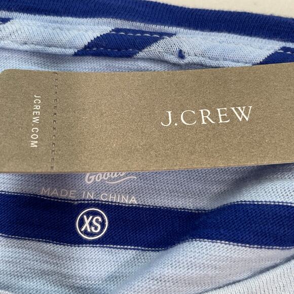J CREW AN179 Blue White Striped Ombre Short Sleeve Tee Top T-Shirt XS - Picture 8 of 12